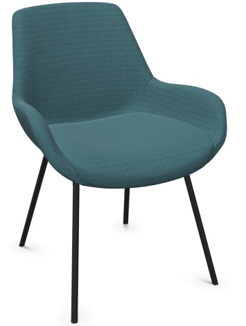 Kusch+Co - Lupino Armchair 4L - niedrig gepolstert Metall-Vierfußgestell